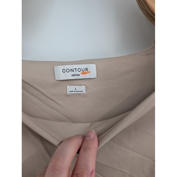 Aritzia Women's NWT Original Contour Squareneck‎ Tan Bodysuit sz Large - Picture 3 of 6